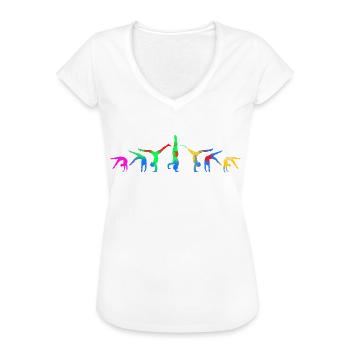 Turnen Turnerin Gymnastik - Frauen Vintage T-Shirt - Weiß - Vorne