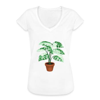 Monstera Mom - Frauen Vintage T-Shirt - Weiß - Vorne