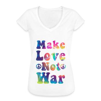 Hippie - Frauen Vintage T-Shirt - Weiß - Vorne