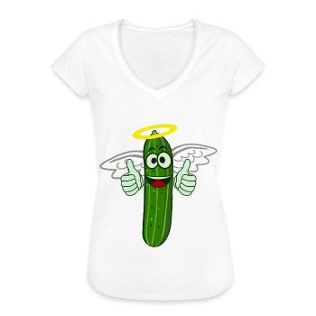 Gurke Engel Gurken - Frauen Vintage T-Shirt - Weiß - Vorne