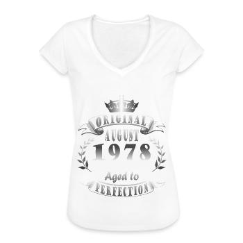 August 1978 Jahrestag August 1978 August - Frauen Vintage T-Shirt - Weiß - Vorne