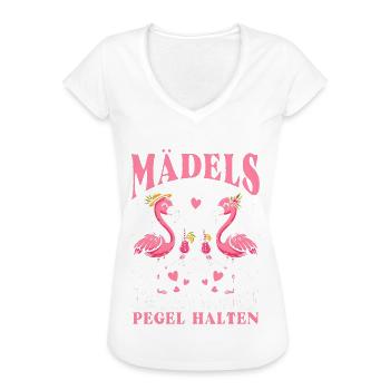 Mädels Egal Was Passiert Pegel Halten - Frauen Vintage T-Shirt - Weiß - Vorne
