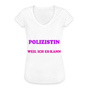 Polizistin Spruch Polizei Witz Polizistin Geschenk - Frauen Vintage T-Shirt - Weiß - Vorne