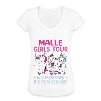 Malle Girls Tour - Frauen Vintage T-Shirt - Weiß - Vorne