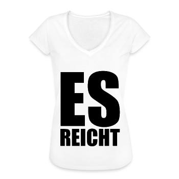 Es reicht - Frauen Vintage T-Shirt - Weiß - Vorne - Danielle (179cm)
