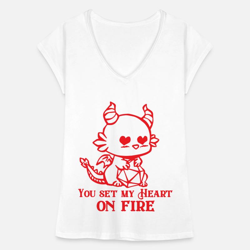 You set my Heart on fire RPG Valentines day Women's Vintage T-Shirt
