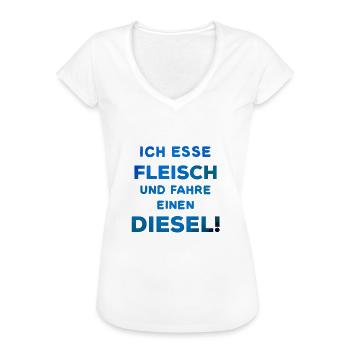 Dieselfahrverbot Spruch Diesel politik vegetarier - Frauen Vintage T-Shirt - Weiß - Vorne