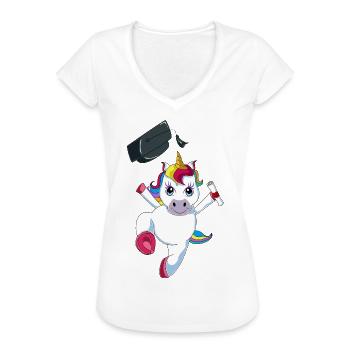Schulkind Schulanfang Einhorn 1. Klasse geschafft - Frauen Vintage T-Shirt - Weiß - Vorne - Danielle (179cm)