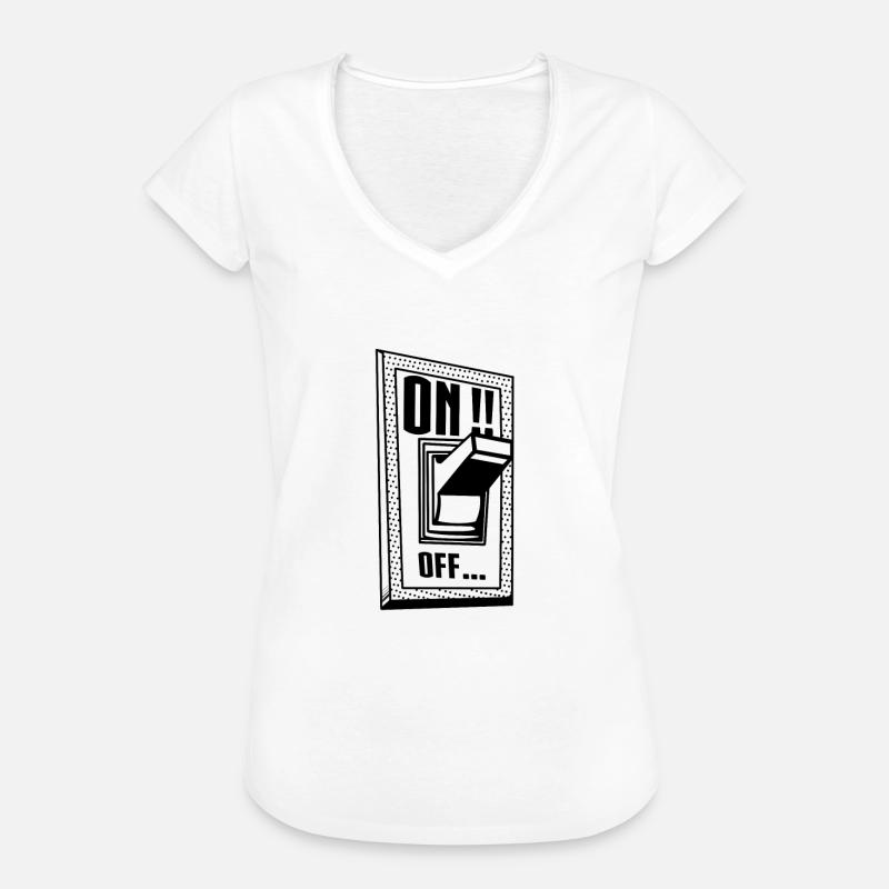 SWITCH ON / OFF - Women's Vintage T-Shirt - white