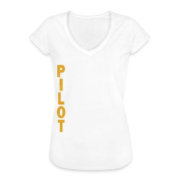 Pilot Akrostichon Flugzeug Luftfahrt Hubschrauber - Frauen Vintage T-Shirt - Weiß - Vorne