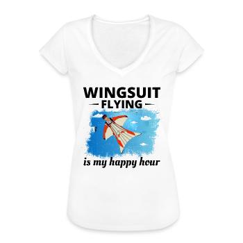 Wingsuit fliegen Base Jumping Fallschirmspringen Wingsuiting - Frauen Vintage T-Shirt - Weiß - Vorne - Danielle (179cm)