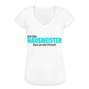 Hausmeister Geschenk Idee lustig Spruch Hauswart - Frauen Vintage T-Shirt - Weiß - Vorne - Danielle (179cm)