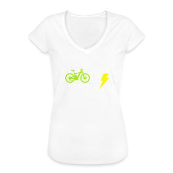 E-Bike Elektrofahrrad Fahrrad Radfahren Herzschlag - Frauen Vintage T-Shirt - Weiß - Vorne