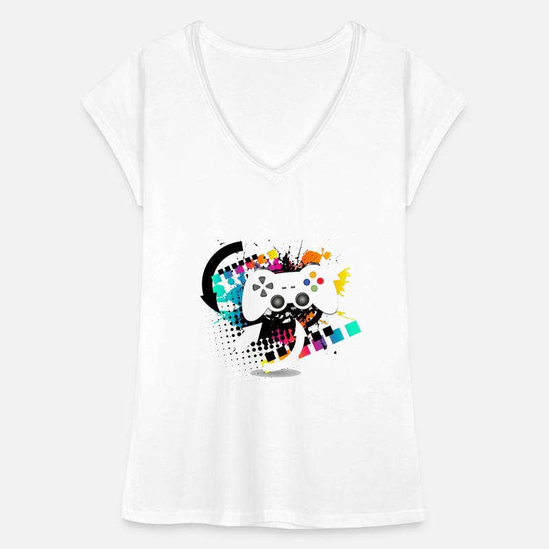 Manette de jeu coloré T-shirt vintage Femme