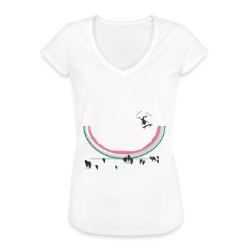 Schlittschuhlaufen Wassermelonensamen - Frauen Vintage T-Shirt - Weiß - Vorne - Danielle (179cm)
