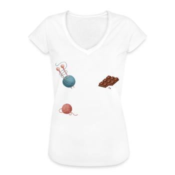 Humorvoller Wolle Spruch für Näherinnen Geschenk - Frauen Vintage T-Shirt - Weiß - Vorne