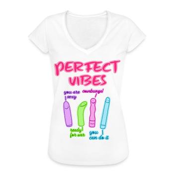 2reborn Perfect Vibes Dildos Farben - Frauen Vintage T-Shirt - Weiß - Vorne