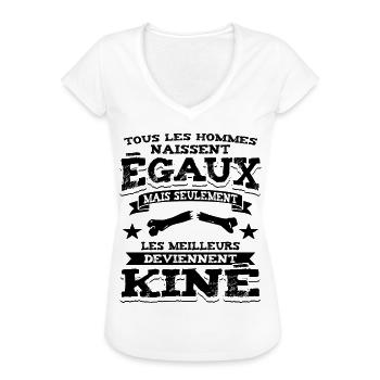 Kinésithérapeute Humour Kinésithérapie Kiné - T-shirt vintage Femme - blanc - Devant - Danielle (179cm)