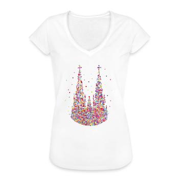 Kölle Karneval Köln Kölner Dom Konfetti - Frauen Vintage T-Shirt - Weiß - Vorne
