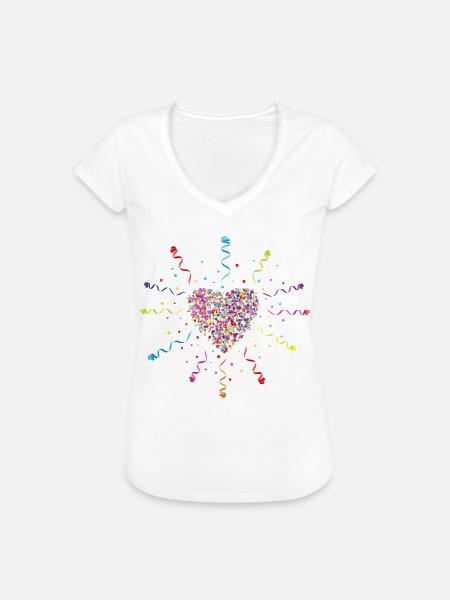 Konfetti im Herzen Fasching Karneval - Frauen Vintage T-Shirt - 