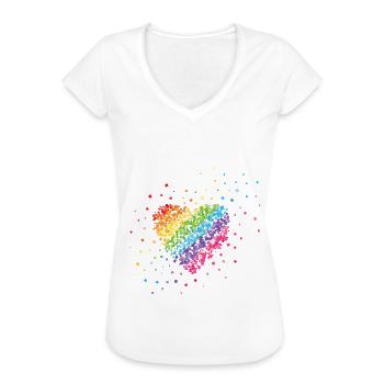 Meenz im Herz Karneval Fasching LGBTQ Regenbogen - Frauen Vintage T-Shirt - Weiß - Vorne
