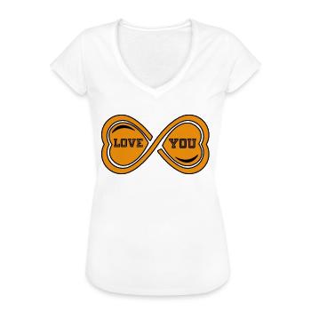 Love You - Women's Vintage T-Shirt - white - Front - Danielle (179cm)