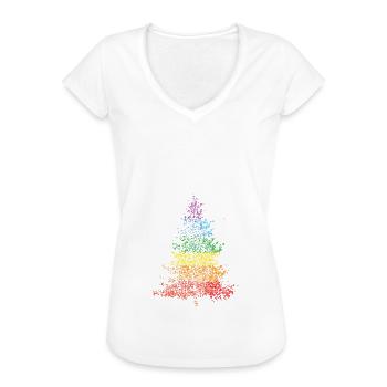 Homosexuell Weihnachtsbaum Regenbogen LGBTQ Pride - Frauen Vintage T-Shirt - Weiß - Vorne