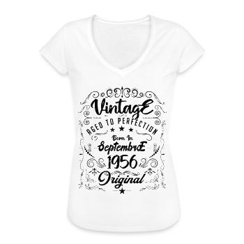 Geboren im September 1956. Geburtstag September 1956. - Frauen Vintage T-Shirt - Weiß - Vorne