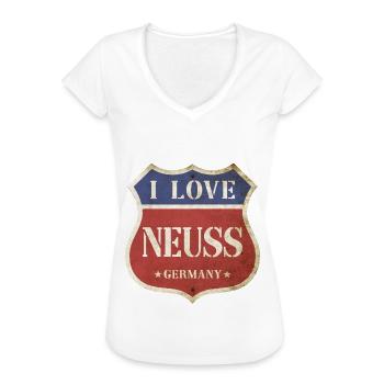 Neuss Deutschland Stadt I Love Vintage Retro - Frauen Vintage T-Shirt - Weiß - Vorne