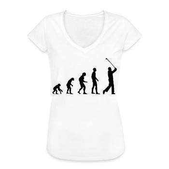 Golf Evolution Golfer Sport Golfsport Geschenk - Frauen Vintage T-Shirt - Weiß - Vorne - Danielle (179cm)