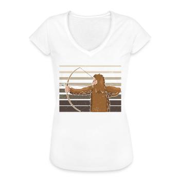 Traditionelles Bogenschießen Bigfoot Bogenschütze - Frauen Vintage T-Shirt - Weiß - Vorne