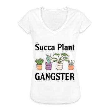 Succa Plant Gangster High Life Hobby Fun - T-shirt vintage Femme - blanc - Devant - Danielle (179cm)