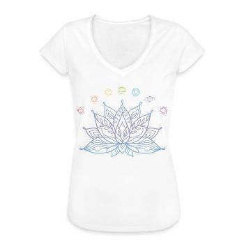 Lotus Flower Chakras Aligned For Yoga Lover - Frauen Vintage T-Shirt - Weiß - Vorne