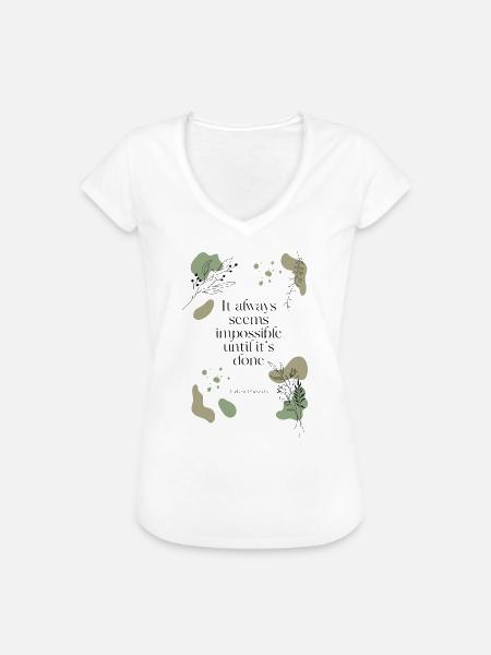impossible until it's done - Frauen Vintage T-Shirt - Weiß