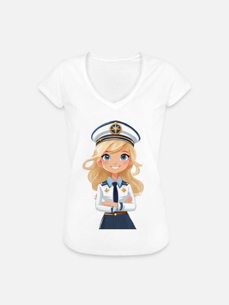 Kapitänin oder Pilotin - Frauen Vintage T-Shirt - Weiß