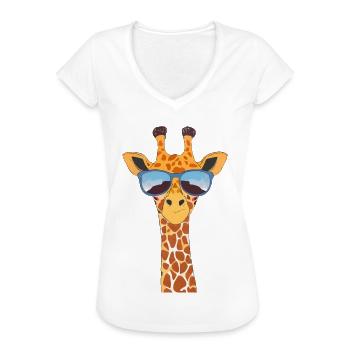 Niedliche Giraffe mit Sonnenbrille - Frauen Vintage T-Shirt - Weiß - Vorne