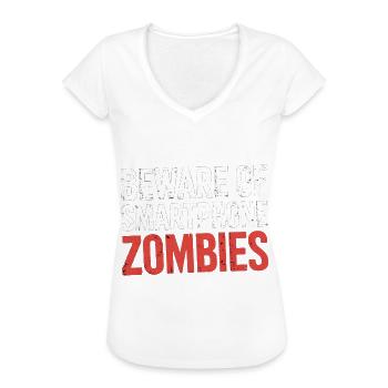 Beware Of Smartphone Zombies 7 - Frauen Vintage T-Shirt - Weiß - Vorne