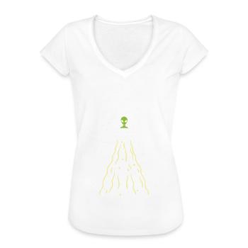 Alien Weltraum Raumschiff - Frauen Vintage T-Shirt - Weiß - Vorne