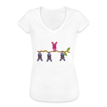 Be Different Fledermaus - Frauen Vintage T-Shirt - Weiß - Vorne