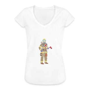 Anatomie eines Feuerwehrmannes - Frauen Vintage T-Shirt - Weiß - Vorne