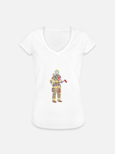 Anatomie eines Feuerwehrmannes - Frauen Vintage T-Shirt - Weiß