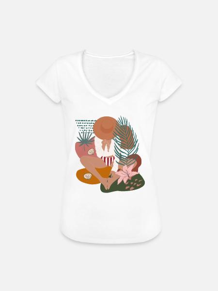 Sommerfrau - Frauen Vintage T-Shirt - Weiß