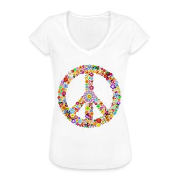 Peacezeichen Frieden - Frauen Vintage T-Shirt - Weiß - Vorne
