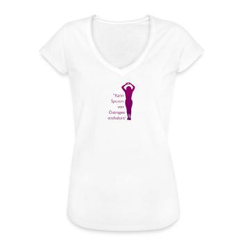 Kann Spuren von Östrogen enthalten - Frauen Vintage T-Shirt - Weiß - Vorne