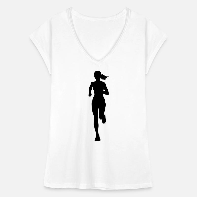 Silhouette de la coureuse marathonienne T-shirt vintage Femme