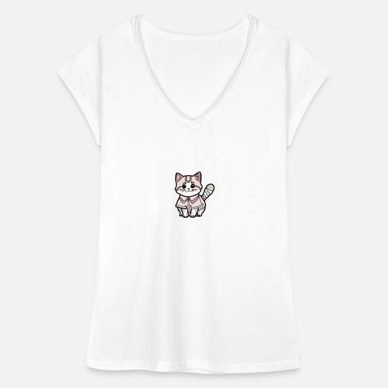 Katze mit Pulli Frauen Vintage T-Shirt