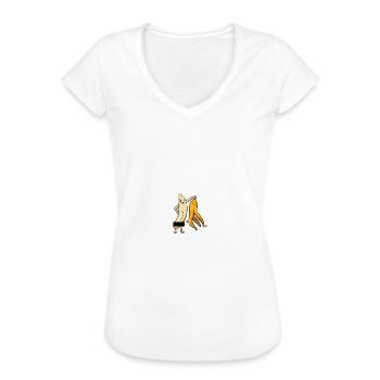 Nackte Lustige Banane Stripper Strip FKK - Frauen Vintage T-Shirt - Weiß - Vorne