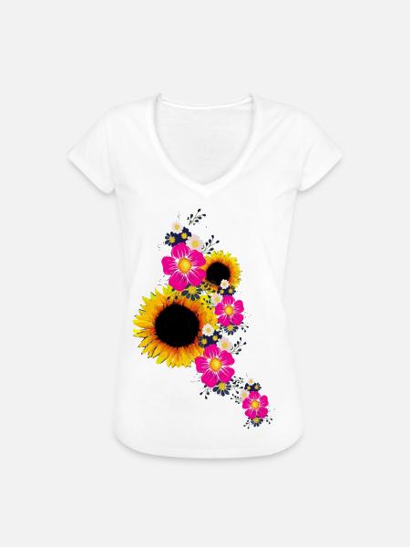 Sonnenblumen - Frauen Vintage T-Shirt - Weiß
