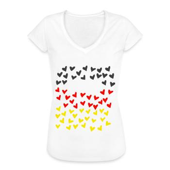 fussball fussball deutschland fussballmannschaft - Frauen Vintage T-Shirt - Weiß - Vorne