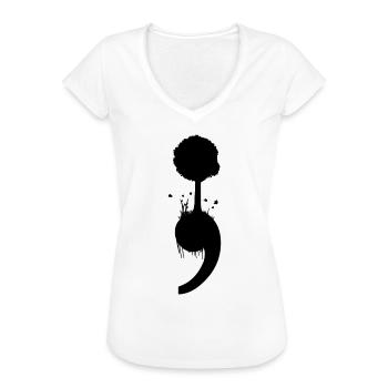 Projekt Semikolon Baum Depression Suicide Geschenk - Frauen Vintage T-Shirt - Weiß - Vorne - Danielle (179cm)